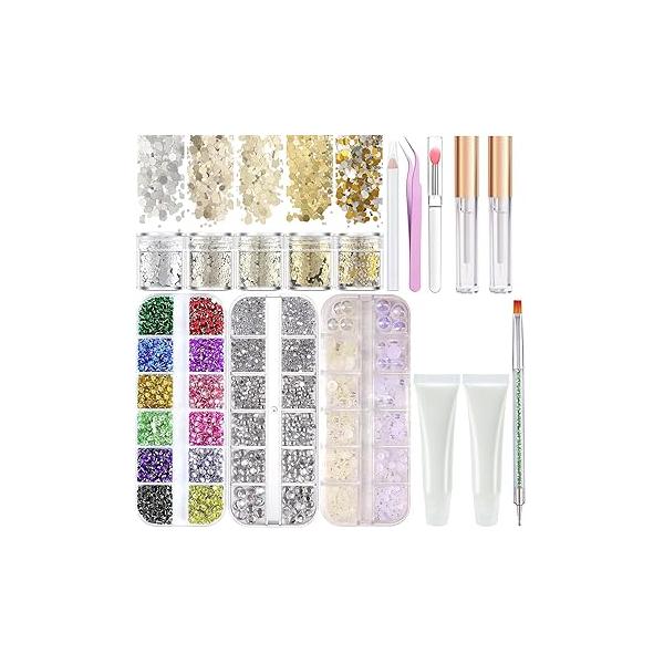 Hair gems Face Body Glitters with Makeup Glue