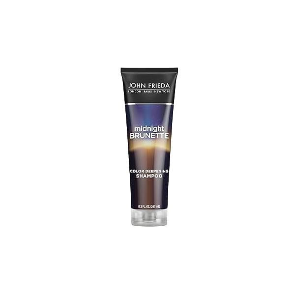 John Frieda Midnight Brunette Shampoo, Color Deepening Shampoo to Enhance and Refresh Tones, Cocoa Primrose Oil-Infused Revive Color, 8.3 Oz