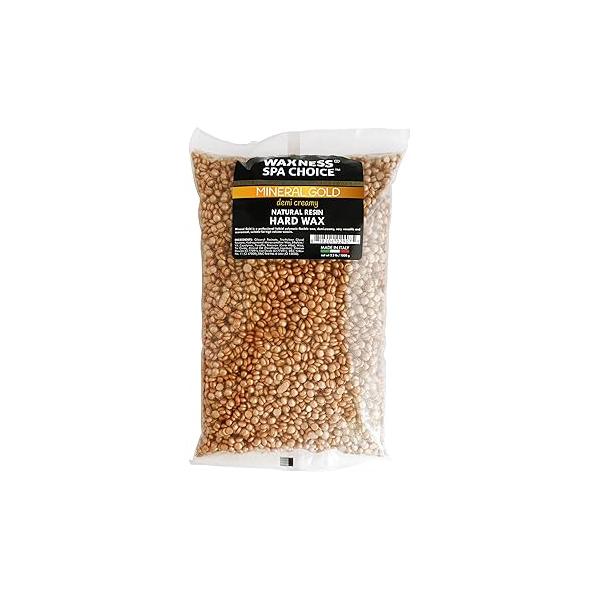Waxness Spa Choice Mineral Gold Demi Creamy Hard Wax Beads 2.2 lb / 1 kg