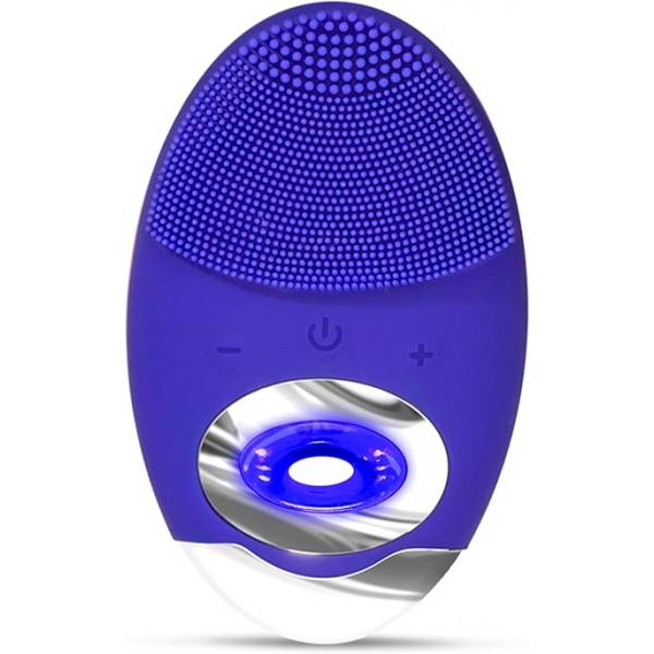 Sonic Face Cleansing Brush - Silicone for Men & Women Gentle Massaging and Vibrating Cleanser Rechargeable Scrubber Electric with Soft Bristles