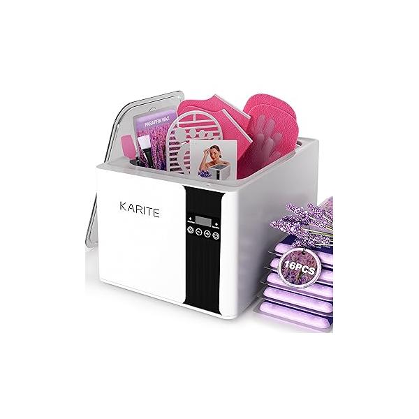 KARITE Paraffin Wax Machine for Hands and Feet, 9000ml Bath with Auto-Timer, Smart Mode, Precision Temperature Control, Warmer Kit 16PCs Refills