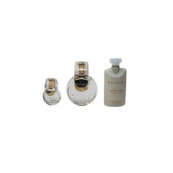 BVLGARI Omnia Crystalline 3-Piece Set for Women, (3.4 Oz Eau De Toilette Spray + 0.5 2.5 Body Lotion)