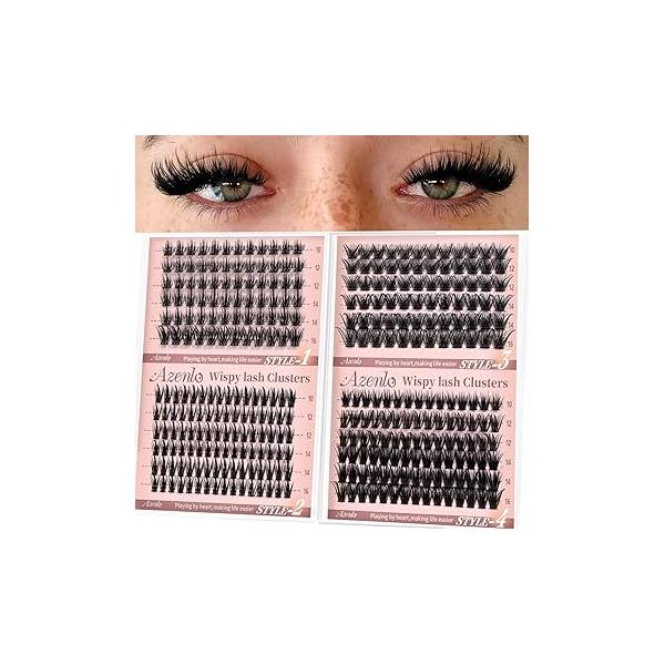 Cluster Lashes Eyelash Clusters 08+A50+60D+80D Lash Wispy Individual D Curl Extension Natural DIY Extensions for Beginners