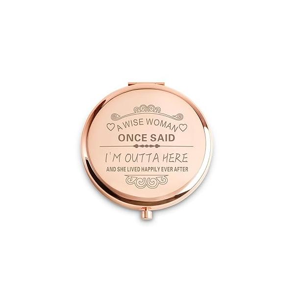 Retirement Gifts for Women, Leaving Coworker Friends Teacher Boss, Personalized Compact Mirror Going Away Farewell Goodbye