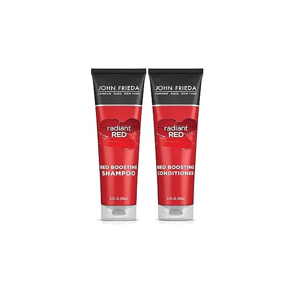 John Frieda Radiant Red Shampoo & Conditioner Bundle, Enhancing Conditioner, Helps Enhance Shades, with Pomegranate and Vitamin E