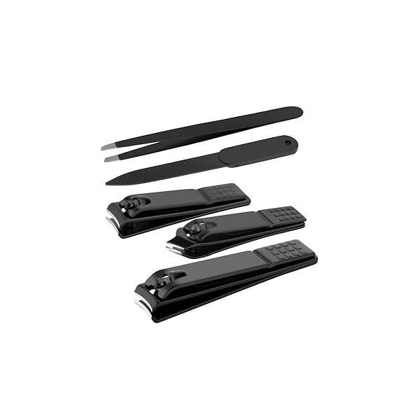 Nail Clippers Set Black Matte Stainless Steel Fingernail & Thick Toenail Ingrown Clippers, Perfect 3 pcs Clipper Cutter for Men and Women(Black)
