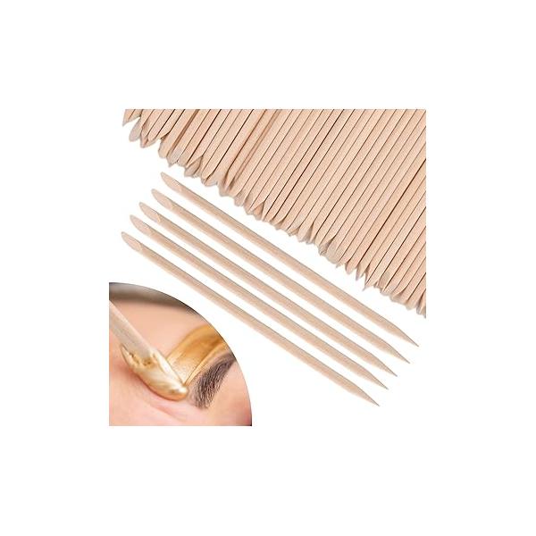 Wooden Wax Sticks Eyebrow Lip Nose Waxing Small Spatulas Applicator Wood Craft for Hair Removal and Smooth Skin Spa Home Usage