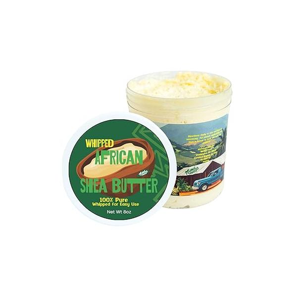 Whipped Shea Butter | Moisturizer for Skin, Hair, & Lips Soothes Dry Eczema Stretch Marks African - 100% Pure Unrefined Sustainably Sourced 8oz