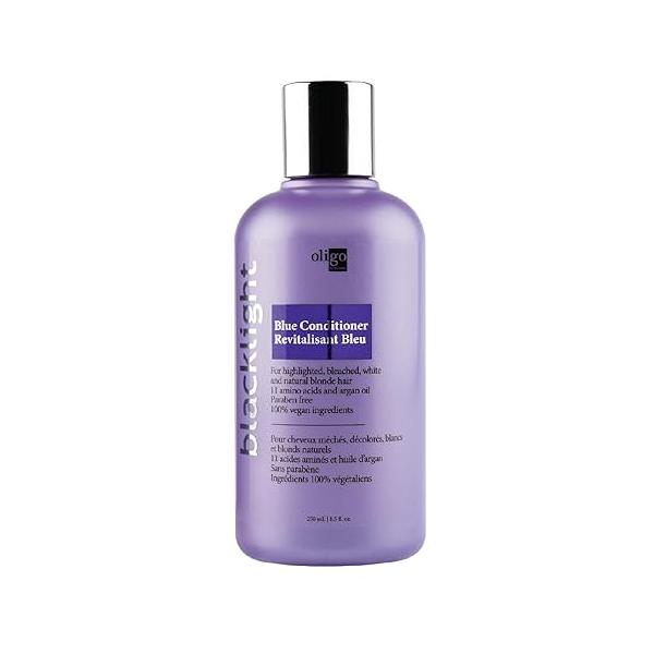 Oligo Professionnel - Blacklight Blue Conditioner for blondes Vegan Eliminate Brassy tones Refresh faded highlights Argan oil Hydrating Formula 8.5oz