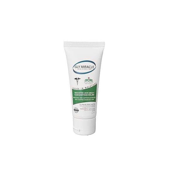 GLY MIRACLE Moisturizing Body Cream, 2 Ounce - Non-Greasy Skin Humectant for Extremely Dry Skin, Hands, Body, and Feet, Fragrance-Free with Pure Glycerin