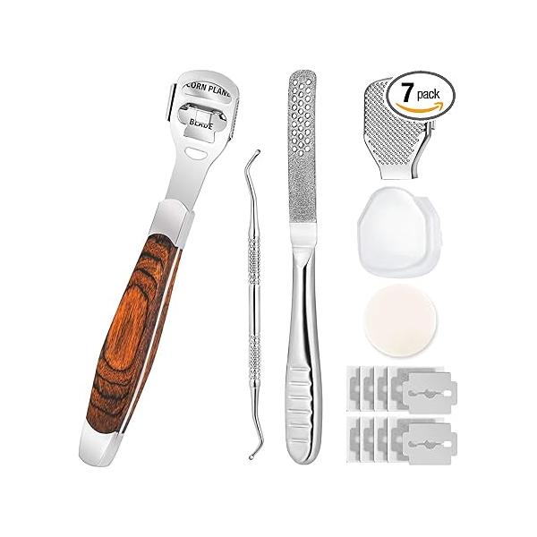 Callus Shaver, Foot Shaver Remover for Feet Hand Care with File, 10pcs Blades, File Head and Dead Skin Storage Cover (15Pcs in Total)