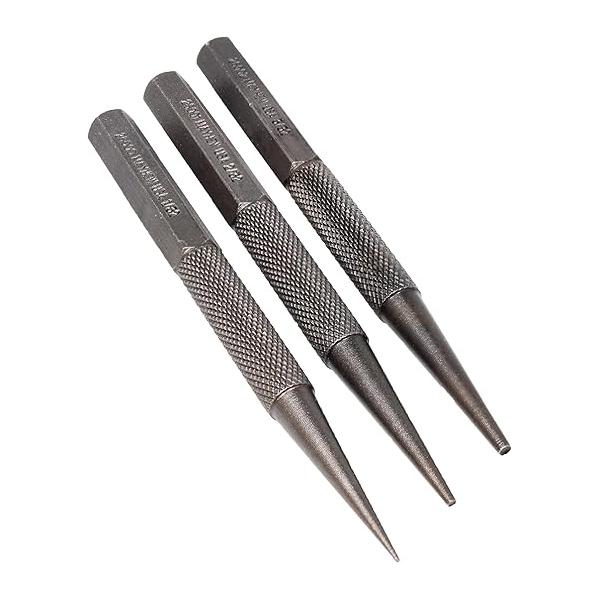Mayhew 47502 1-2-3/32-Inch Carded Nail Set, 3-Piece