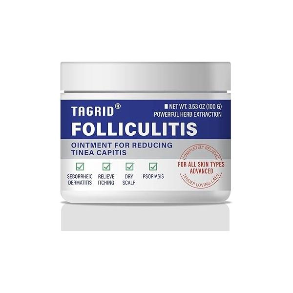 TAGRID Folliculitis Treatment Cream, Ingrown Hair Treatment, Soothing Scalp, Face & Body Cream - Hydrating Refreshing 100g