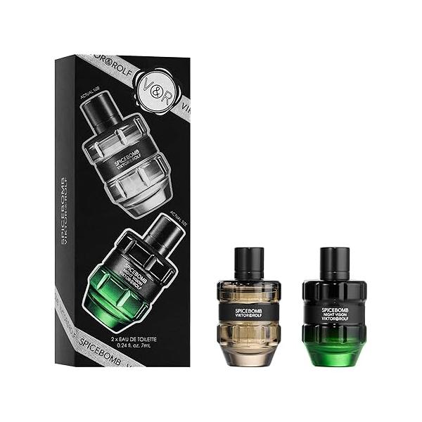 Viktor&Rolf - Spicebomb Eau de Toilette & Nightvision Men's Cologne Travel Size Set 0.2 Fl Oz Each