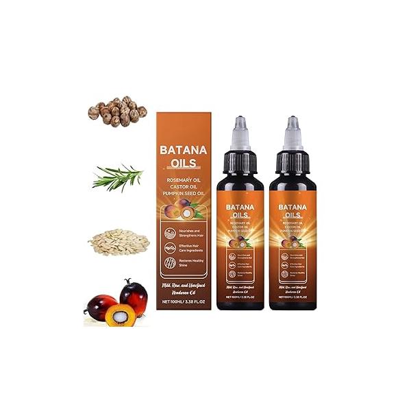 Batana Oil for Hair, 4-in-1 Liquid Oil, with Rosemary, Pumpkin Seed Castor Men and Women, Prevents Dry Hair & Loss All Types (1Pcs)