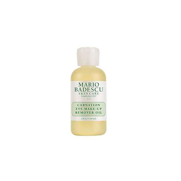 Mario Badescu Carnation Eye Makeup Remover Oil, Ideal for Combination, Dry or Sensitive Skin, Cleansing and Moisturizing Waterproof Mascara with Sesame Seed 2 Oz