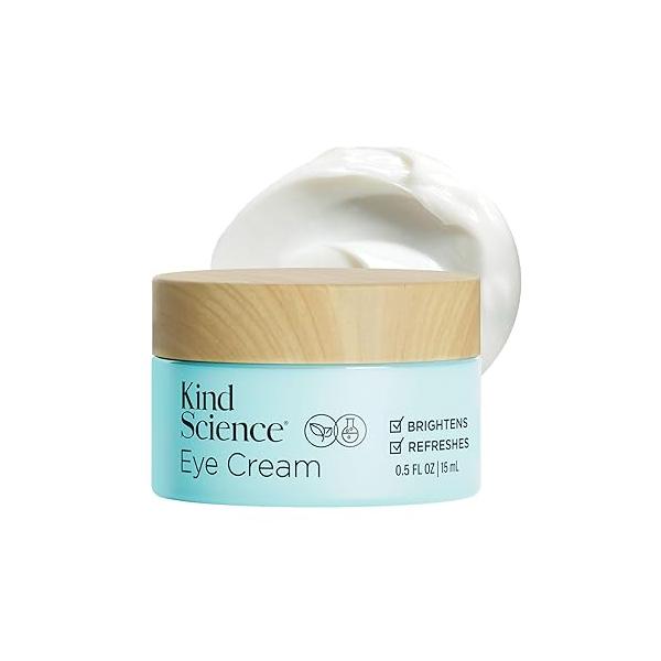 Kind Science by Ellen DeGeneres Eye Cream - Under for Wrinkles Noticably Smooths & Moisturizes Anti Aging with Hyaluronuic Acid, Vitamin C Fragrance Free, Paraben 0.5 fl oz