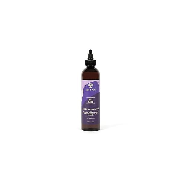 As I Am Rice Water Shampoo 8 oz - with Forbidden Black Rice, Saw Palmetto, Biotin Gentle Cleanser Moisturizing Vegan & Cruelty Free Sulfate Paraben For All Hair Types