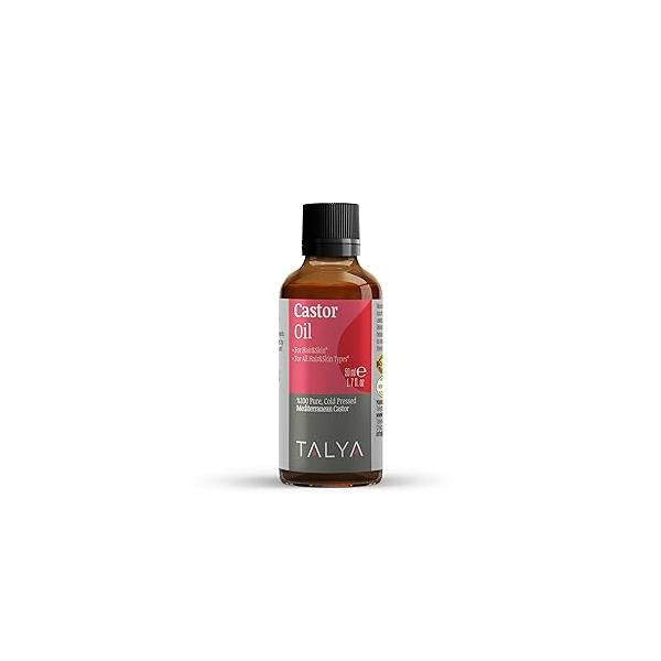 Castor Oil 1.7 oz (50 ml) - Cold Pressed Boost Hair Growth for Eyelashes, Eyebrows Moisturizing Massage Aromatherapy Vegetarian, Non-GMO, Gluten Free