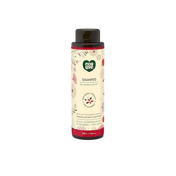 ecoLove - Natural Shampoo, Sodium lauryl sulfate Free, Vegan & Cruelty Free Shampoo for Color Treated Hair, Very Dry Damaged Organic Lavender shampoo, No SLS or Parabens, 17.6 oz