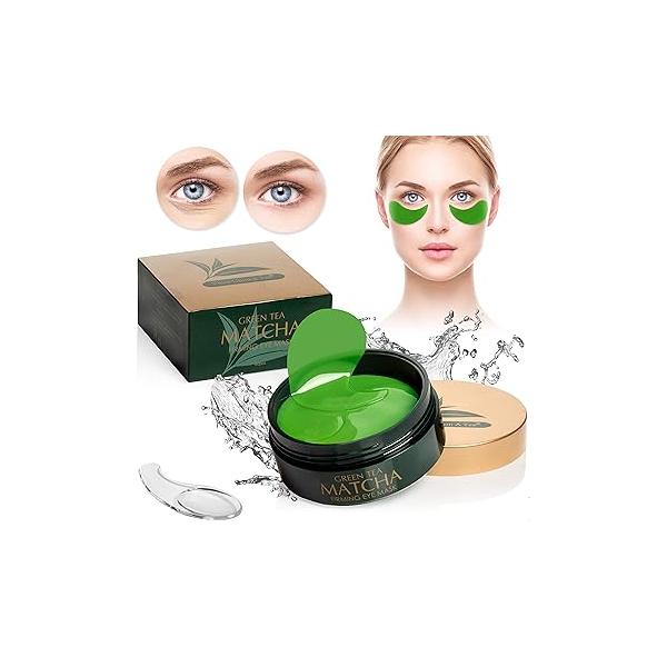 Green Tea Matcha Firming Eye Mask, 30 Pairs Collagen Patches For Fine Lines, Wrinkles, Under Bags & Puffy Eyes Treatment, Face Gel Pads That Reduce The Signs Of Aging