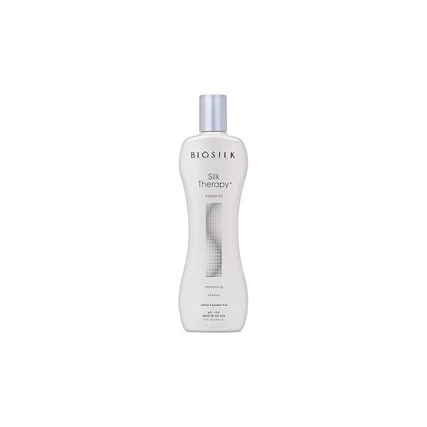 BioSilk Silk Therapy Shampoo, Gentle Hair Cleanser Delivers Healthy & Shiny Hair, Great For All Types, Sulfate, Paraben, Cruelty-Free, 12 Oz
