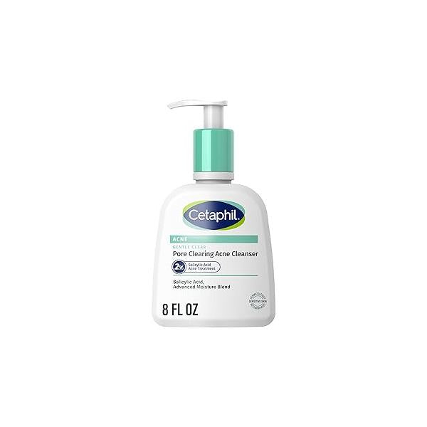 Cetaphil Gentle Clear Pore Clearing Acne Cleanser, Foaming Gel Cleanser for Sensitive, Acne-Prone Skin, 8 Fl Oz Pump Bottle, 2% Salicylic Acid, Gently Exfoliates, Dermatologist Recommended Brand