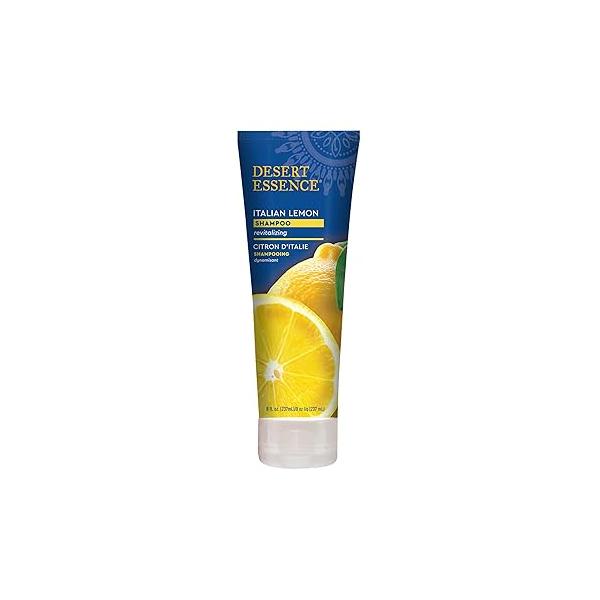 Desert Essence Italian Lemon Shampoo - 8 Fl Oz Revitalizing Adds Volume Shine Strength Scented Certified Organic Aloe Vera B-complex Vitamins Cruelty Free No Parabens