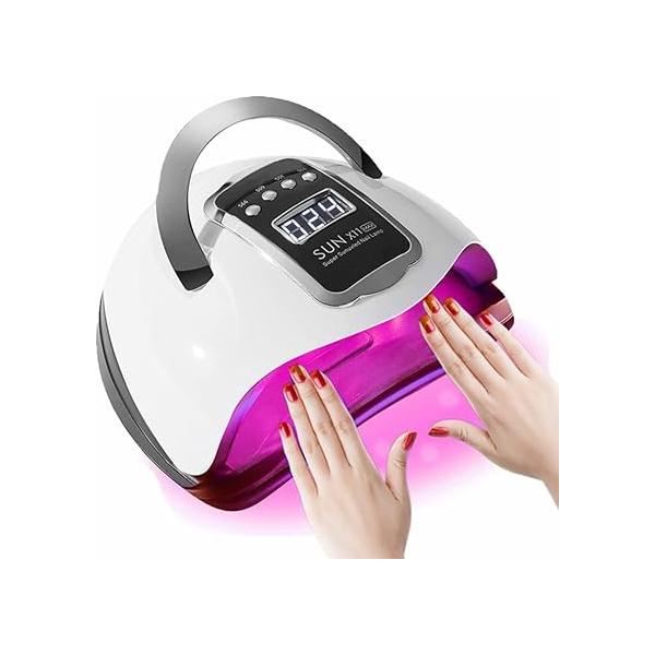 UV LED Nail Lamp, Professional 280W Dryer Light for Gel with 66 Beads, Fast Curing Polish Lamp Auto Sensor 4 Timer Setting Portable Art Drying Tools Fingernail Toenail