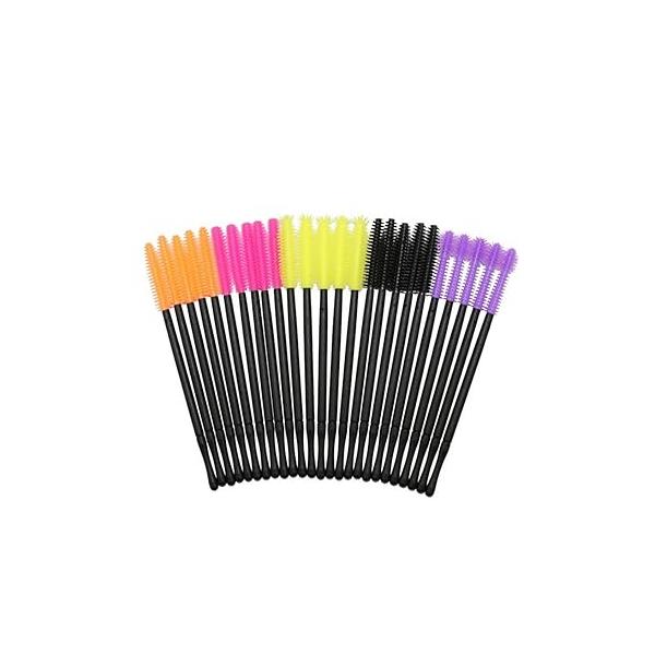 Coshine 100pcs Pro Disposable Silicone Mascara Eyeliner Wands Applicator Lip Liner Brushes Makekup Tools (silicone mascara brushes)