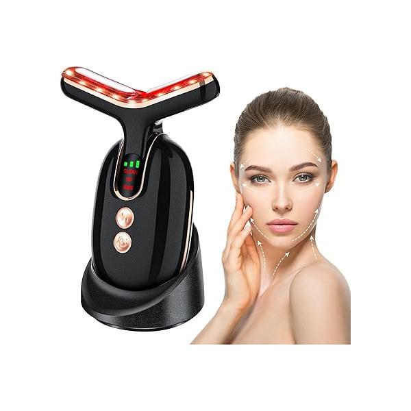 Facial Massager Red-Light-Therapy-for-Face, Neck Skin- Face Wand Tool, TENS L E D Beauty Device Portable at-Home Tool for Skin Care