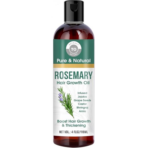 Rosemary Hair Growth Oil - 4 floz/118ml For Fall Control and Nourishment Made With Castor, Jojoba, Grape Seed, Almond, Amla Bhringraj Oils