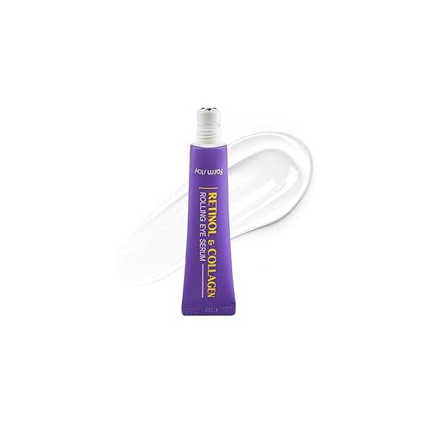 Farmstay Retinol Roll-on Eye Serum with 2% Niacinamide & Collagen - Hydrating Korean Roller for Dark Circles, Puffy Eyes Wrinkles 0.84 fl. oz.