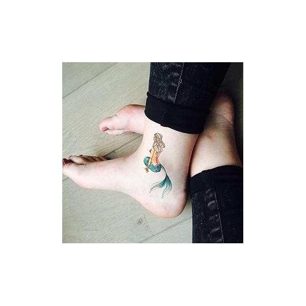 Mermaid Temporary Tattoo Sticker Body Art Waterproof Fake Tatoo 5 Sheets