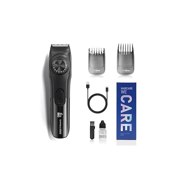SUPRENT Adjustable Beard Trimmer for Men, Cordless Electric with Precision Dial, USB Rechargeable 19 Length Settings Mustache Mens Gifts