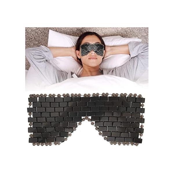 Jade Eye Mask, Stones Anti-Aging Cooling Mask Sleeping Masks Treatment Massager Covers For Relief Fatigue(Obsidian)