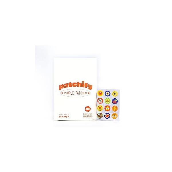 Waterproof Hyrdocolloid Printed Pimple Patches with Salicylic Acid, for covering zits and blemishes (36 Count), Large