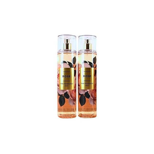 Bath & Body Works Fine Fragrance Mist, Set of 2 Bottles, 8oz Per Bottle (Rose)