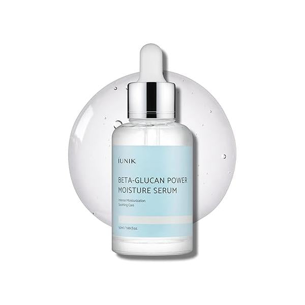 IUNIK Beta-Glucan Power Deep Moisture Vegan Serum Intense Hydration Mushroom Yeast Extracts Naturally-derived - Dry Mature Sagging Sensitive Skin Cell Regenerating Lifting Korean Skincare