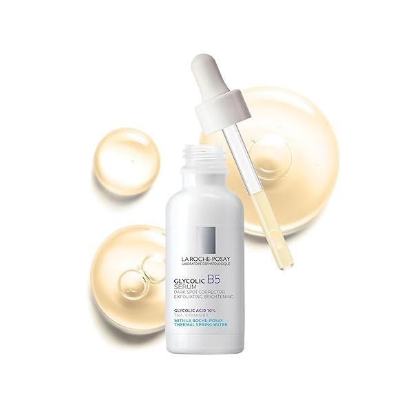 La Roche-Posay Glycolic Acid Serum with Kojic and Vitamin B5, Reduces Dark Spots Discoloration, Skin Tone Corrector to Brighten Even