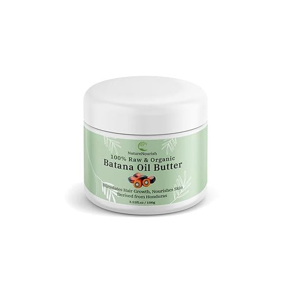 Solid Batana Oil Butter - 100% Pure & Organic from Honduras Unrefined Hair Skin Moisturizer for Growth, Repair Shine 3.53 oz