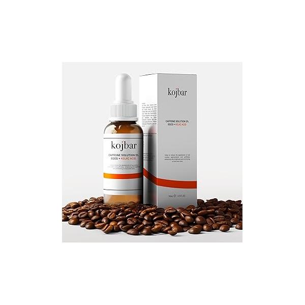 Caffeine Solution 5% + EGCG & Kojic Acid Eye Serum - Energizing Treatment for Puffiness Dark Circles, 1.01 fl oz