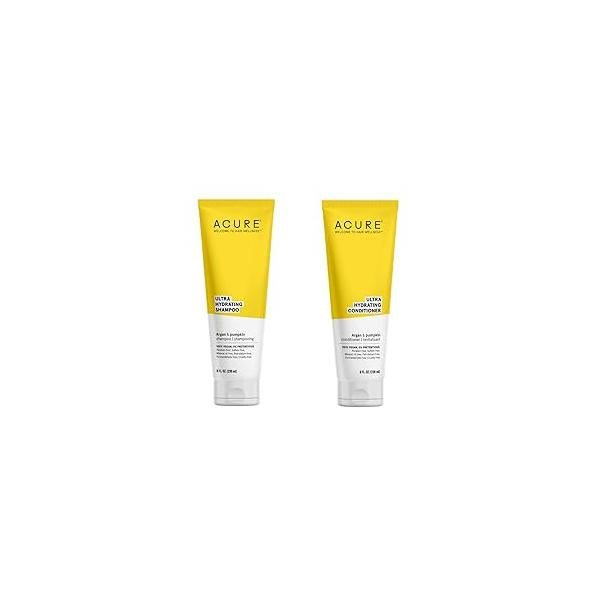 Ultra Hydrating Shampoo & Conditioner Duo - 100% Vegan With Argan Oil Pumpkin Moisturizing 8 Fl Oz (Pack of 2)