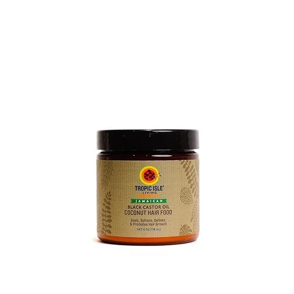 Jamaican Black Castor Oil Coconut Hair Food 4 oz | Seals, Softens, Defines & Promotes Growth Traditional Handmade