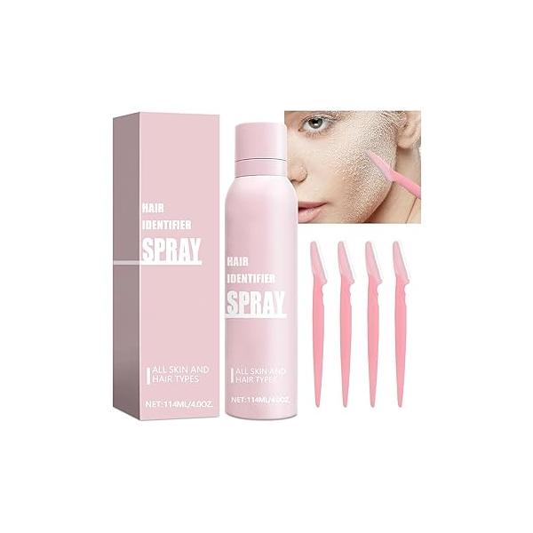 Hair Identifier Spray for Face Shaving, Shaving Powder Spray, Women Dermaplaning Tool Face, Dermaplane spray Men and