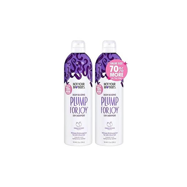 Not Your Mother's Plump for Joy Jumbo Dry Shampoo (2-Pack) - 12 oz Ultimate Hair Oil Absorption For All Types