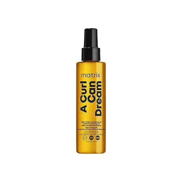 Matrix A Curl Can Dream Light-Weight Hair and Scalp Oil For Curly & Coily - Controls Frizz, With Manuka Honey Extract, Silicone-Free, 4.4 Fl Oz