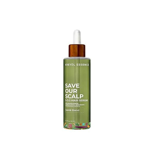 Kreyol Essence - Save Our Scalp Serum (S.O.S Serum) Redensyl + Haitian Black Castor oil, Fuller Looking Hair, Cold Pressed Oil, Natural Ingredients 1.7 oz
