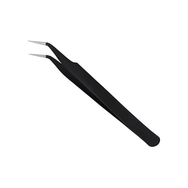 1pcs Fine Point Tweezers Splinter Tweezer Professional Precision Pointed Sharp Needle Nose Tip Anti-Static Stainless Steel Curved