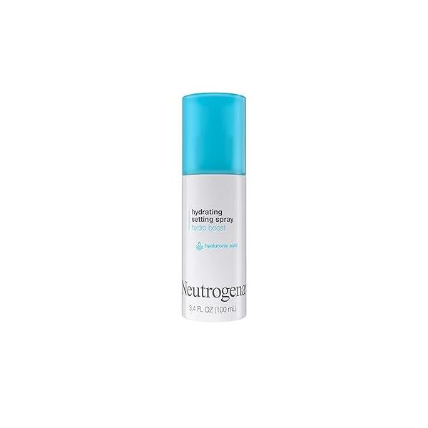 Neutrogena Hydro Boost Hydrating Makeup Setting Spray with Hyaluronic Acid, Longwear Facial Mist for Smooth, Glowing, Dewy Skin, Non-Comedogenic & Hypoallergenic, 3.4 fl. oz